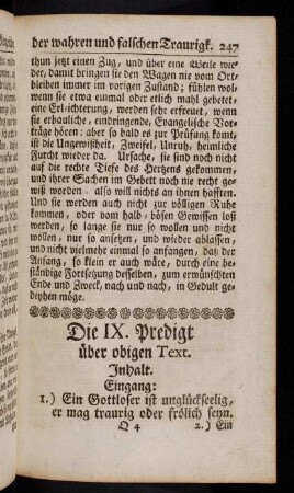 247-270, Die IX. Predigt