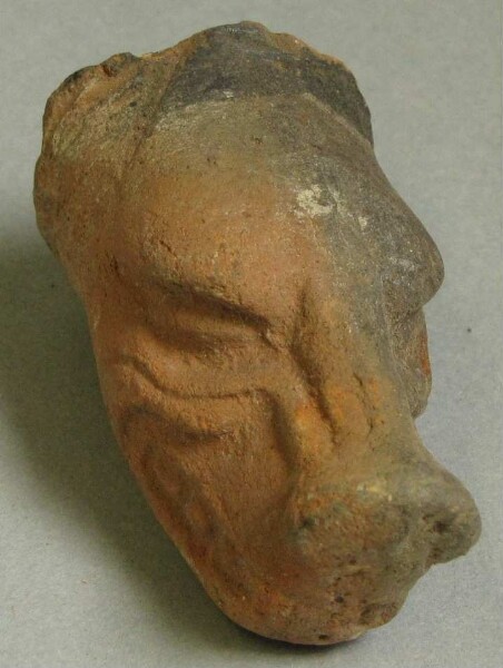 Animal head made of clay