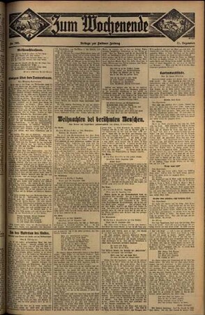 Zweite Ausgabe vom Sonntag, den 21. Dezember 1930.
