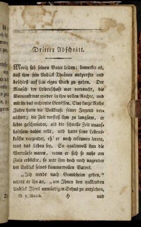 Dritter Abschnitt. - Vierter Abschnitt.
