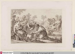 [Rébecca cachant les idoles de son père; Rebecca hiding her father's idols; Rebekka, die Götzenbilder ihres Vaters verbergend]