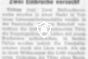 Zwei Einbrüche versucht