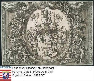 Marie Elisabeth Landgräfin v. Hessen-Darmstadt geb. v. Holstein-Gottorp (1634-1665) / Wappen der Landgräfin Marie Elisabth v. Hessen-Holstein