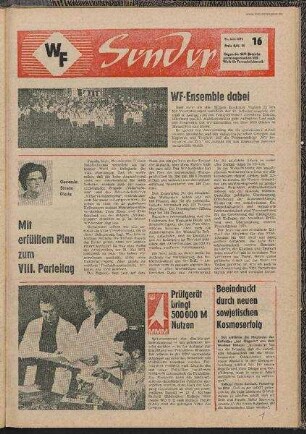 Betriebszeitung 'WF-Sender', Nr.16/1971 (11. Juni 1971)