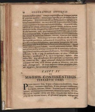 Caput XI. De Magnis Continentibus Terrarum Orbis