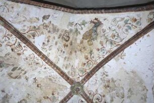 Gewölbebilder mit Drolerien, Ranken- und Laubwerk — Drolerien mit Harfe, Ranken- und Laubwerk — Südliche Gewölbekappe