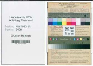 Entnazifizierung Heinrich Grueter , geb. 01.09.1899 (Monteur)
