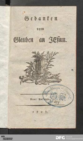 Gedanken vom Glauben an Jesum