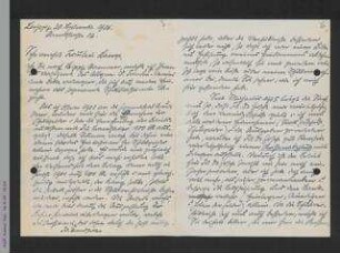 Brief von Frida Hansmann an Helene Lange