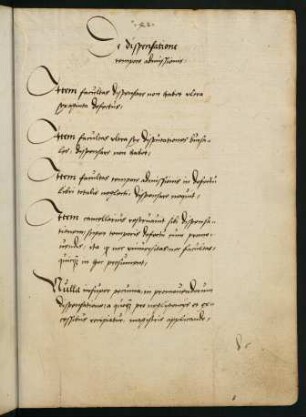 De dispensatione tempore admissionis.