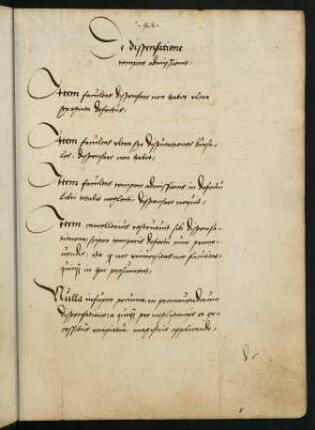 De dispensatione tempore admissionis.