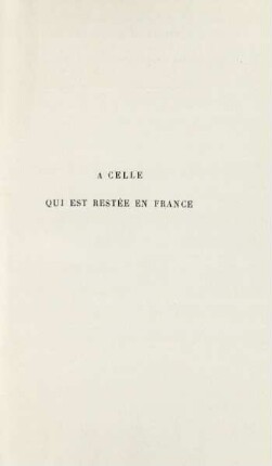 À celle qui est restée en France