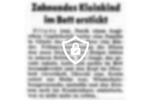 Zahnendes Kleinkind im Bett erstickt