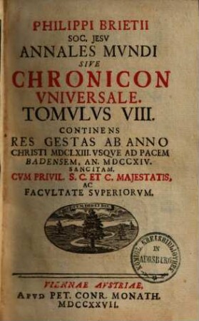 Annales mundi sive Chronicon universale, 8