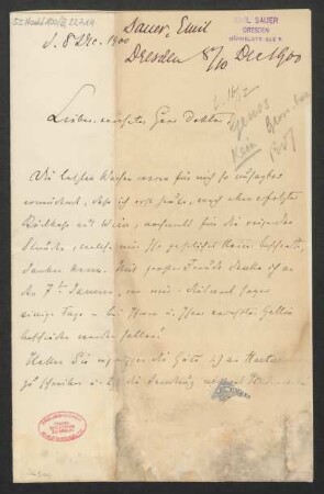 Brief an B. Schott's Söhne : 10.12.1900