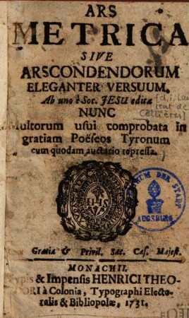 Ars metrica sive ars condendorum eleganter versuum