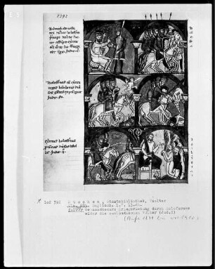 Psalterium mit Kalendarium — Bildseite mit der Geschichte von Judith, Folio 107verso