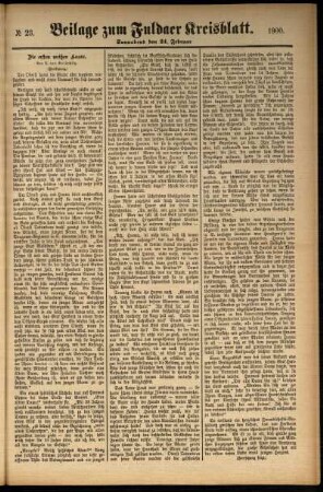 Zweite Ausgabe vom Samstag, den 24. Februar 1900.