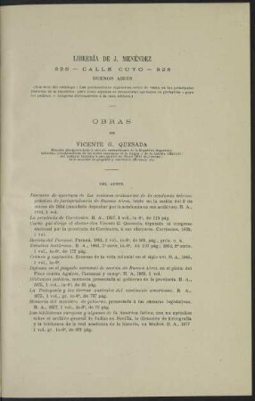 Obras de Vicente G. Quesada