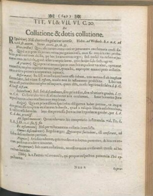 Tit. VI. & VII. VI. C. 20. De Collatione & dotis collatione.