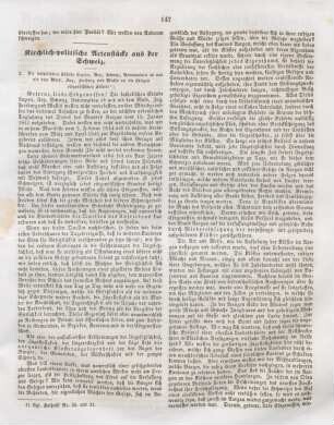 147-148 Kirchlich-politische Actenstücke aus der Schweiz