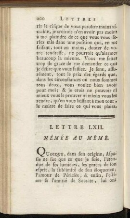 Lettre LXII. - Lettre LXV.