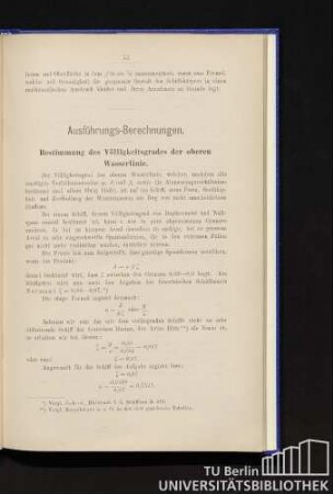 Ausführungs-Berechnungen.
