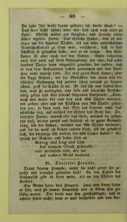 75. Dreierlei Freunde