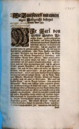 Wie Bayrßdorff mit einem aigen Halßgericht befreyet worden : Anno 1355