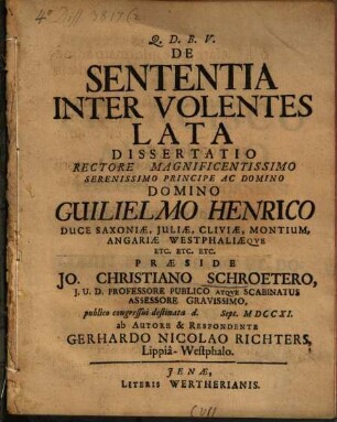 De sententia inter volentes lata