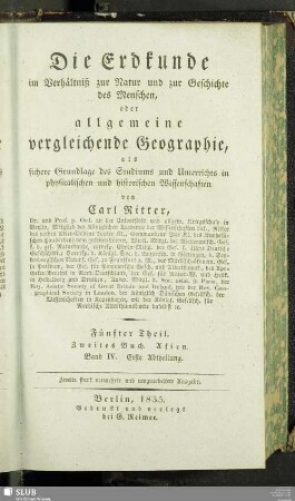 5,2: Die Erdkunde von Asien : Band IV. Erste Abtheilung. Die Indische Welt