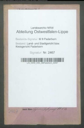 Erblasser: Berendes, Therese, geb. Backhaus: