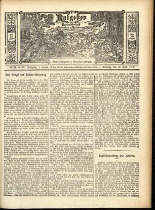 Ausgabe vom Sonntag, den 12. September 1909.