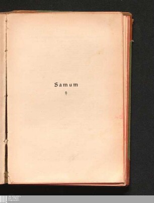 Samum : Novelle