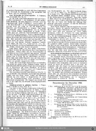 Steuertermine für Dezember 1936