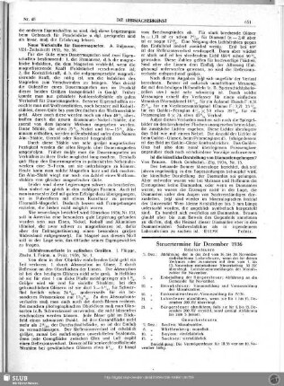 Steuertermine für Dezember 1936