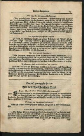 Ein und zwanzigste Lection. Von dem Westphälischen Creis