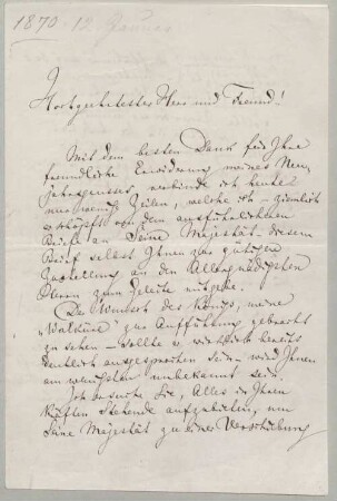 Richard Wagner (1813-1883) Autographen: Brief von Richard Wagner an Lorenz von Düfflipp - BSB Autogr.Cim. Wagner, Richard.66