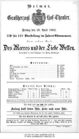Des Meeres und der Liebe Wellen