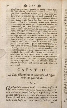 Capvt III. De Lege Obligatione et actionum ad Legem relatione generatim.