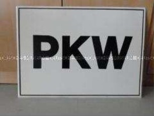 Schild "PKW" für eine Grenzübergangsstelle