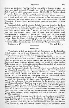 421-422, Nachschrift