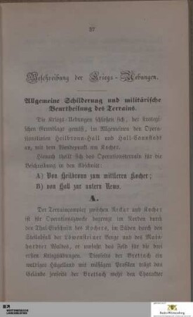 Beschreibung der Kriegs-Uebungen
