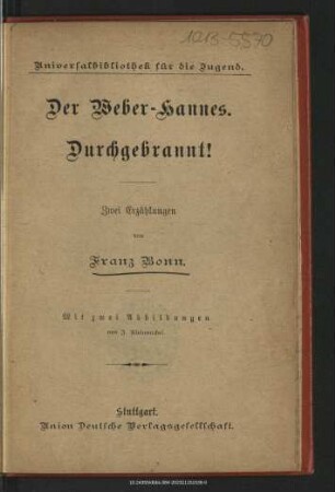 Der Weber-Hannes : zwei Erzählungen