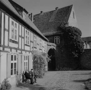 Stralsund. Spitalhäuser beim Johanniskloster, Fachwerk