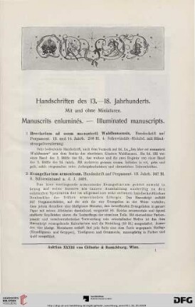 Handschriften des 13.-18. Jahrhunderts (Nr. 1-43)