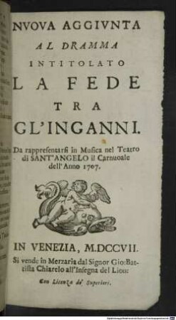 Nuova aggiunta al dramma intitolato La fede tra gl'inganni