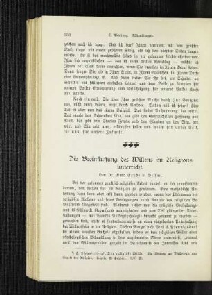 ¬Die¬ Beeinflussung des Willens im Religionsunterricht