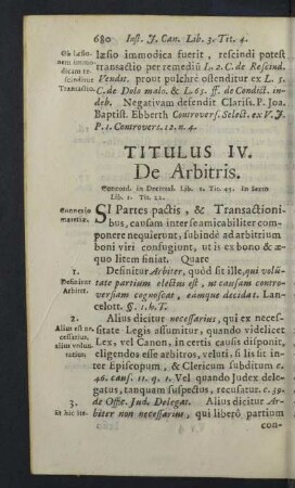 Titulus IV. De Arbitris.
