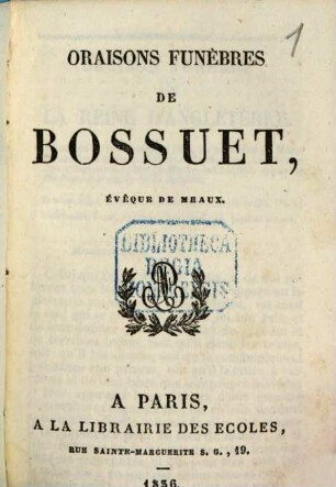 Oraisons funèbres de Bossuet